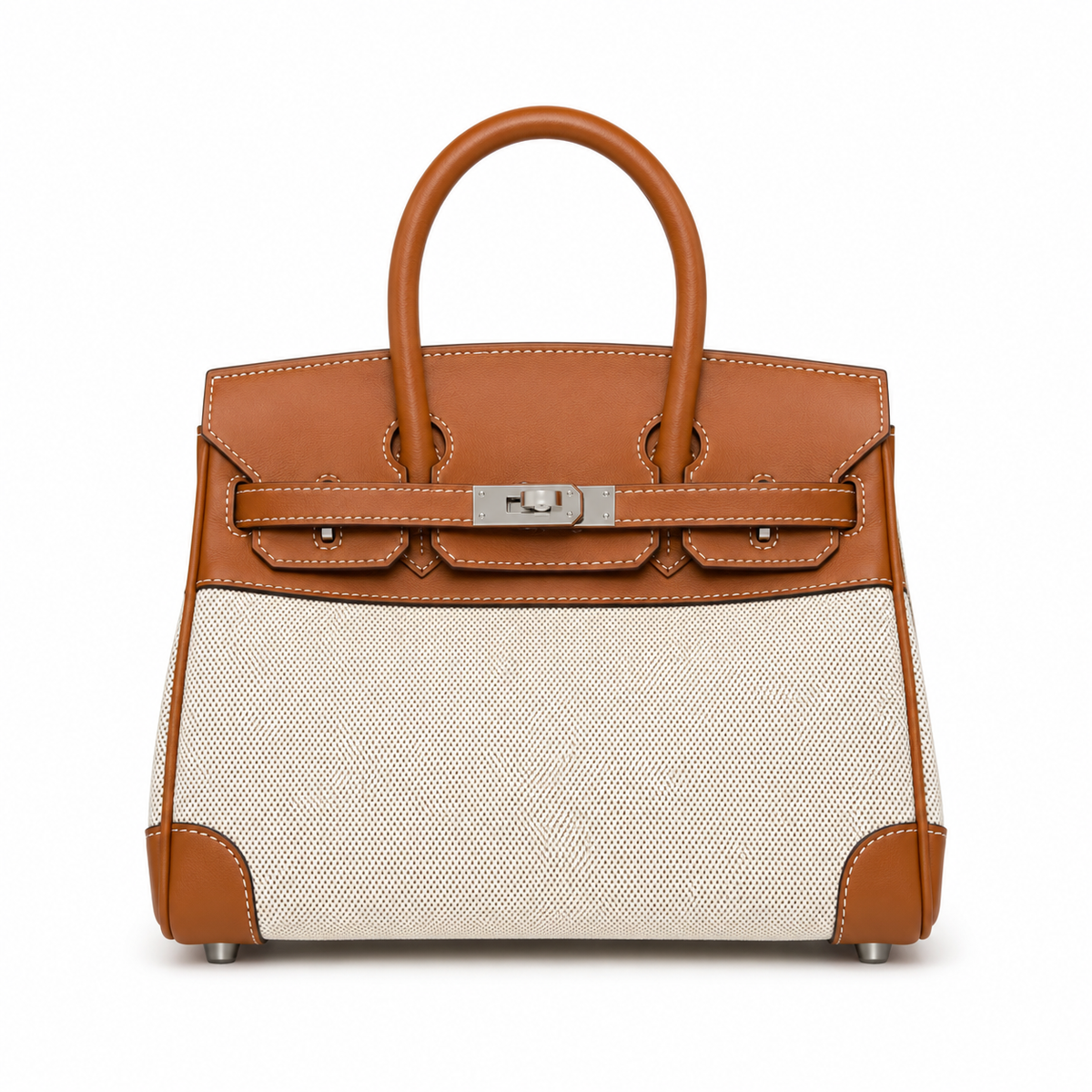 Дамска чанта - Hermès Birkin + подарък Hermès Charm + Hermès Bag Scarf - естествена кожа