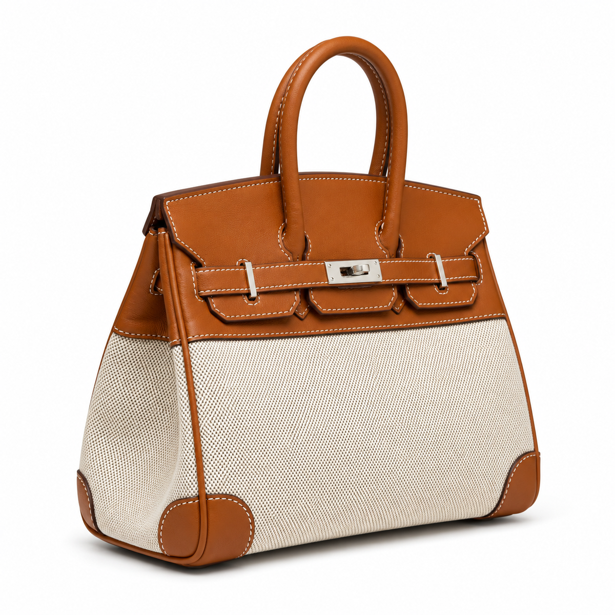 Дамска чанта - Hermès Birkin + подарък Hermès Charm + Hermès Bag Scarf - естествена кожа