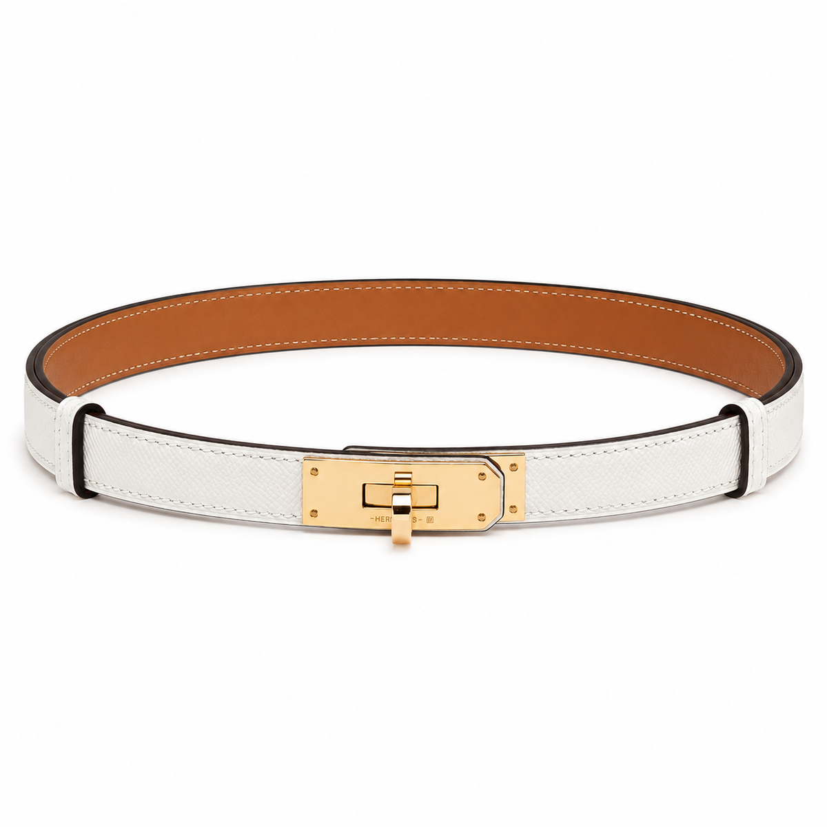Дамски колан - Hermes Kelly 18 Belt Gold with GHW Epsom - естествена кожа