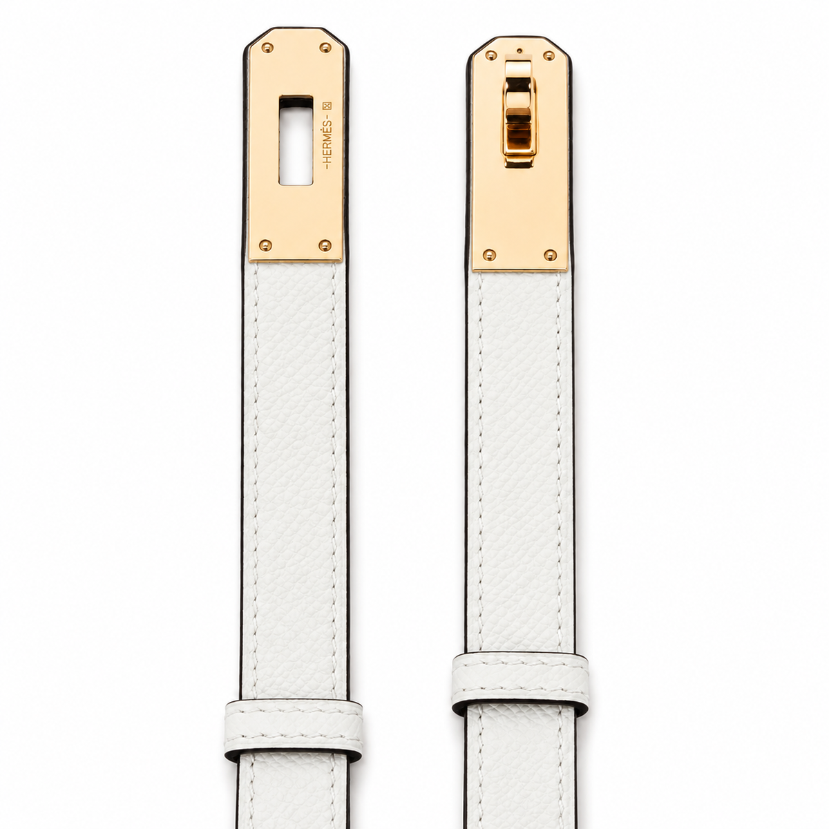 Дамски колан - Hermes Kelly 18 Belt Gold with GHW Epsom - естествена кожа
